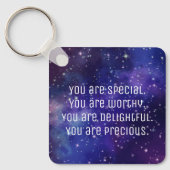 "Je bent een speciale" positieve bevestigende Sleu Sleutelhanger (Voorkant)