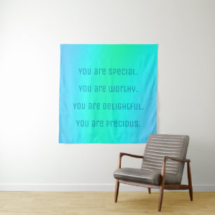 "Je bent een speciale" positieve bevestiging Wandkleed