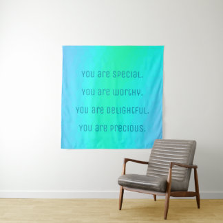 "Je bent een speciale" positieve bevestiging Wandkleed