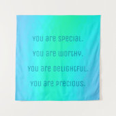 "Je bent een speciale" positieve bevestiging Wandkleed (Voorkant)