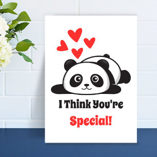 Je bent een speciale schattige panda rode harten a feestdagenkaart
