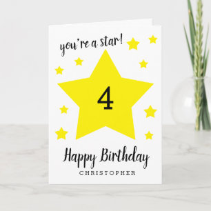 Je bent een Star 4th Birthday Kaart