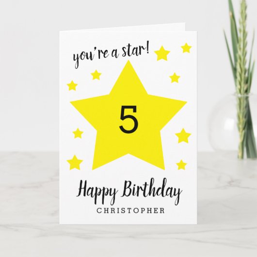 Je bent een Star 5th Birthday Kaart (Voorkant)