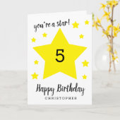 Je bent een Star 5th Birthday Kaart (Gele Bloem)