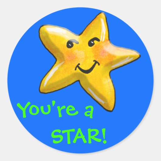 Je bent een Star Achievement Award Ronde Sticker (Voorkant)
