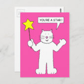 Je bent een Star Cat Humor Briefkaart (Voorkant / Achterkant)