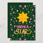 Je bent een Star Pink Birthday Kaart (Voorkant / Achterkant)