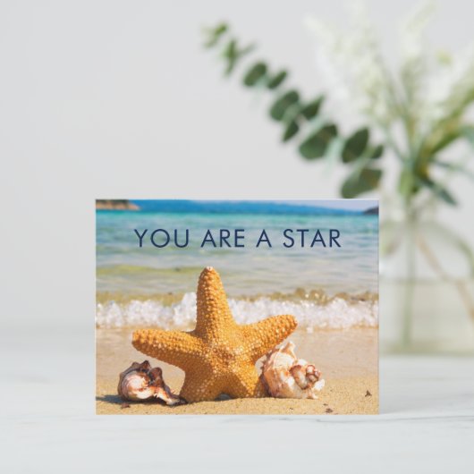 Je bent een Star Starfish en zeeschelpen op het st Briefkaart (Staand voorkant)