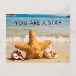 Je bent een Star Starfish en zeeschelpen op het st Briefkaart