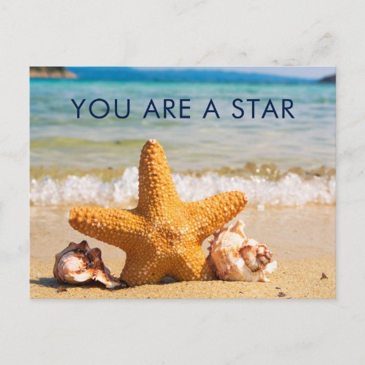 Je bent een Star Starfish en zeeschelpen op het st Briefkaart (Voorkant)