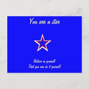 Je bent een ster briefkaart-zelfvertrouwen briefkaart