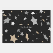 Je bent een ster. Elegant Modern Black Inpakpapier Vel (Voorkant)