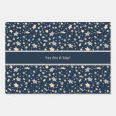 Je bent een ster. Elegant modern blauw Inpakpapier Vel (Voorkant 3)