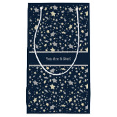 Je bent een ster. Elegant modern blauw Klein Cadeauzakje (Voorkant)