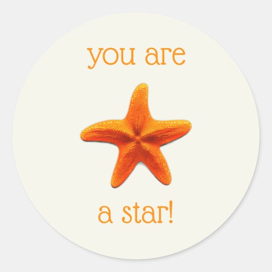 Je bent een ster ronde sticker (Voorkant)