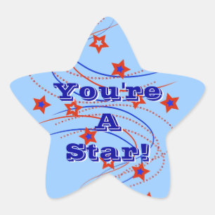 Je bent een ster. Vuurwerk en sterren Sticker Star