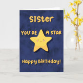 Je bent een ster zuster Birthday Kaart (Gele Bloem)