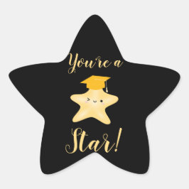 Je bent een ster. Zwart en goudAfstuderen Ster Sticker
