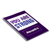 Je bent een sterke Paarse Blauwe Aanmoediging Notitieboek (Rechterzijde)