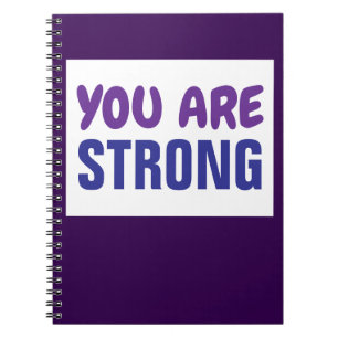 Je bent een sterke Paarse Blauwe Aanmoediging Notitieboek
