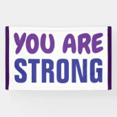 Je bent een sterke Paarse Blauwe Aanmoediging Spandoek (Horizontaal)