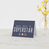 Je bent een Superster | Modern Navy Gold Star Hero Kaart (Gele Bloem)