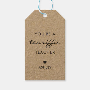 Je bent een Tea-Riffic Teacher, Tea Gift Label, Kr Cadeaulabel