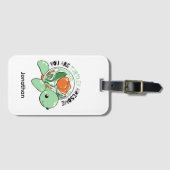 Je bent een Turtley Geweldige Bloemsappige Schildp Bagagelabel (Voorkant (horizontaal))