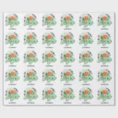 Je bent een Turtley Geweldige Bloemsappige Schildp Cadeaupapier (Vlak)