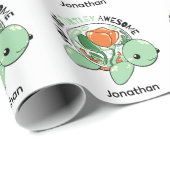 Je bent een Turtley Geweldige Bloemsappige Schildp Cadeaupapier (Rol Hoek)