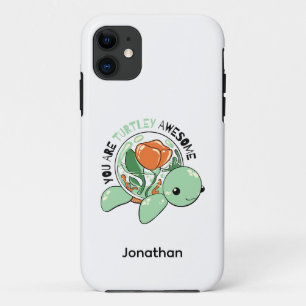 Je bent een Turtley Geweldige Bloemsappige Schildp Case-Mate iPhone Case