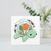 Je bent een Turtley Geweldige Bloemsappige Schildp Kaart (Staand voorkant)