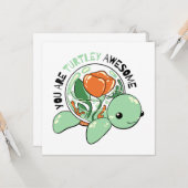 Je bent een Turtley Geweldige Bloemsappige Schildp Kaart (Voorkant / Achterkant in situ)