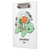 Je bent een Turtley Geweldige Bloemsappige Schildp Klembord (Links)