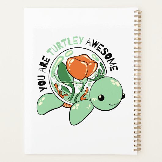 Je bent een Turtley Geweldige Bloemsappige Schildp Planner (Achterkant)