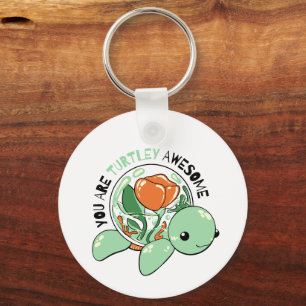 Je bent een Turtley Geweldige Bloemsappige Schildp Sleutelhanger