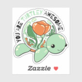 Je bent een Turtley Geweldige Bloemsappige Schildp Sticker (Vel)