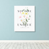 Je bent een unieke Floral Slogan Canvas Afdruk (Insitu (Houten vloer))