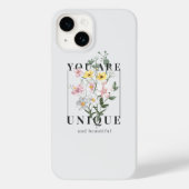 Je bent een unieke Floral Slogan Case-Mate iPhone Case (Achterkant)
