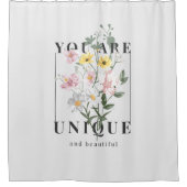 Je bent een unieke Floral Slogan Douchegordijn (Voorkant)