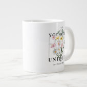 Je bent een unieke Floral Slogan Grote Koffiekop (Voorkant rechts)