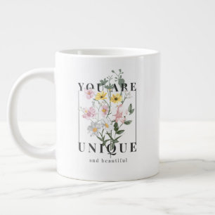 Je bent een unieke Floral Slogan Grote Koffiekop