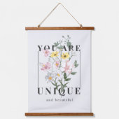 Je bent een unieke Floral Slogan Hangend Wandkleed (Voorkant)