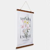 Je bent een unieke Floral Slogan Hangend Wandkleed (Gebogen)