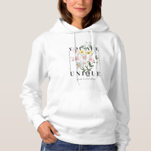 Je bent een unieke Floral Slogan Hoodie