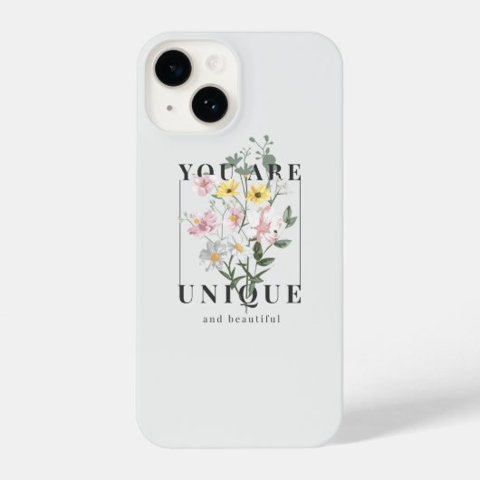 Je bent een unieke Floral Slogan iPhone Hoesje (Achterkant)
