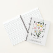 Je bent een unieke Floral Slogan Notitieboek (Binnen)