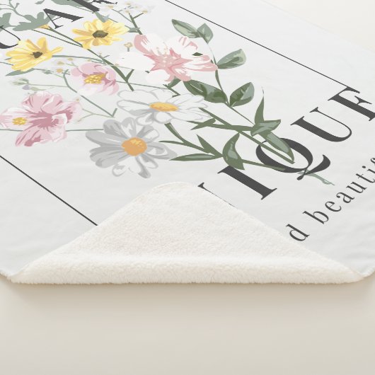 Je bent een unieke Floral Slogan Sherpa Deken (3/4)