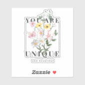 Je bent een unieke Floral Slogan Sticker (Vel)