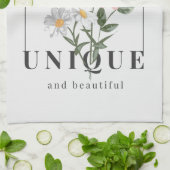 Je bent een unieke Floral Slogan Theedoek (Gevouwen)